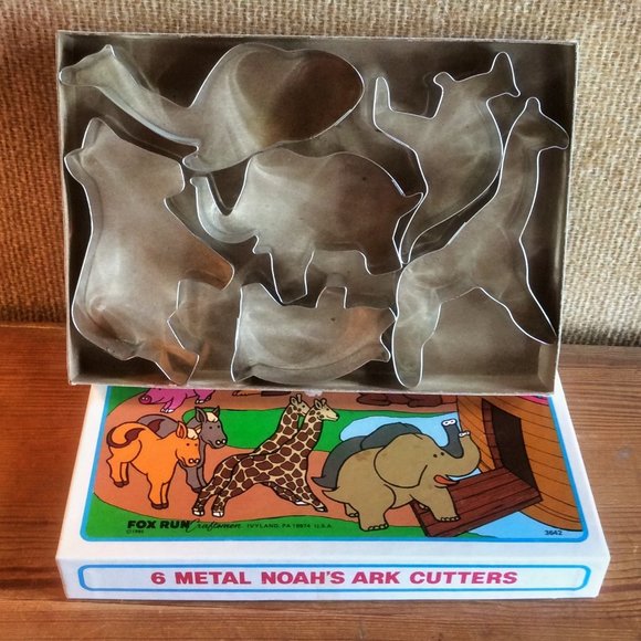 Vtg Noah's Ark Cookie Cutters Fox Run Craftsmen 1985 Set of 6 Complete Box Set - Picture 3 of 3